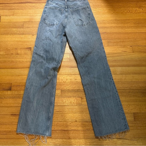 Zara wide-leg jeans with a high waist and raw hem size 4 (a3 - Picture 3 of 13